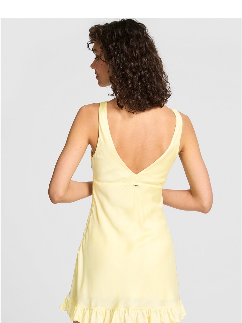 Yellow Ruffle-Hem Slip Dress - Picture 2 of 3